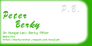 peter berky business card