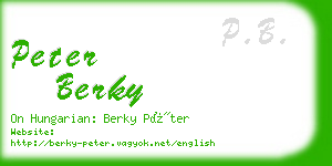 peter berky business card